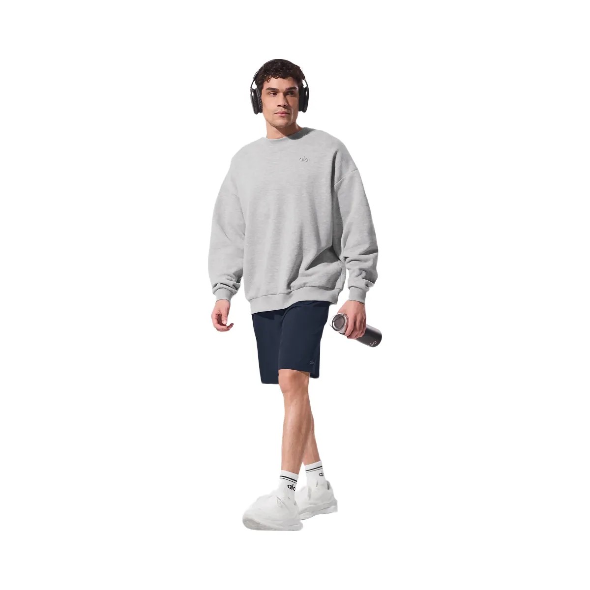 Alo Accolade Crew Neck Pullover - Athletic Heather Grey - HypeFly India View 4