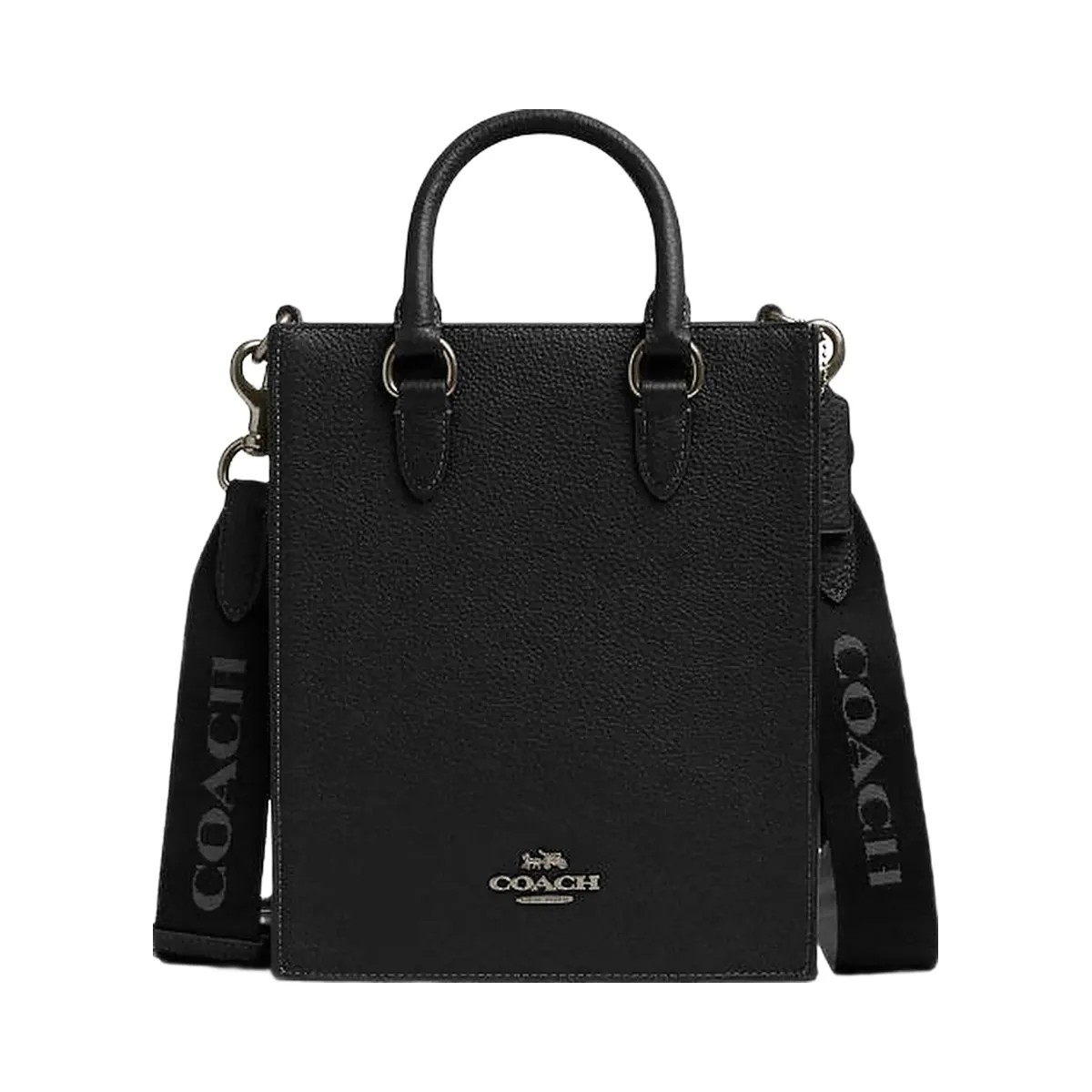 Coach Dylan Tote Bag Pebbled Leather-Gunmetal-Black - HypeFly India View 1