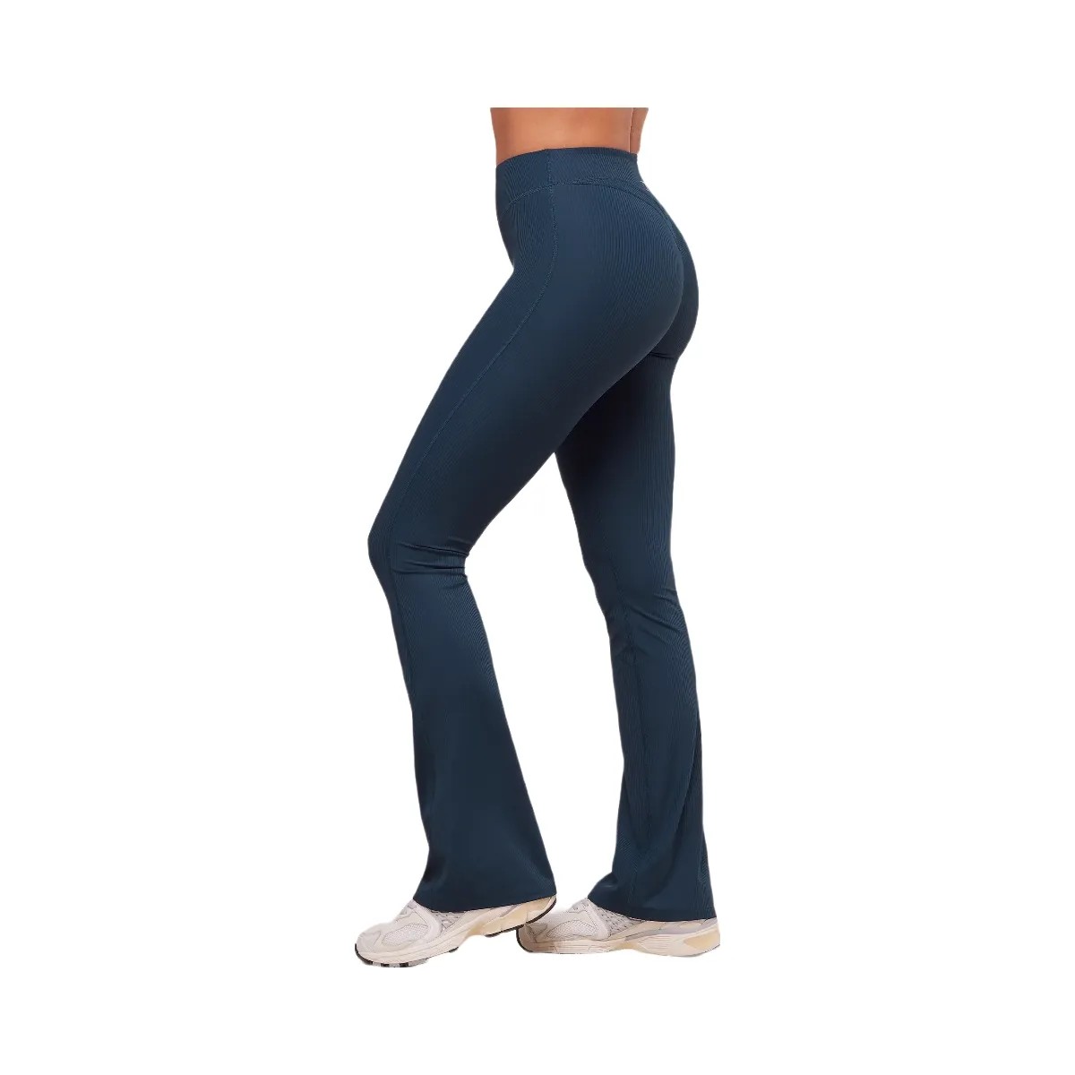 Gymshark Ribbed Flared Legging - Navy - HypeFly India View 3