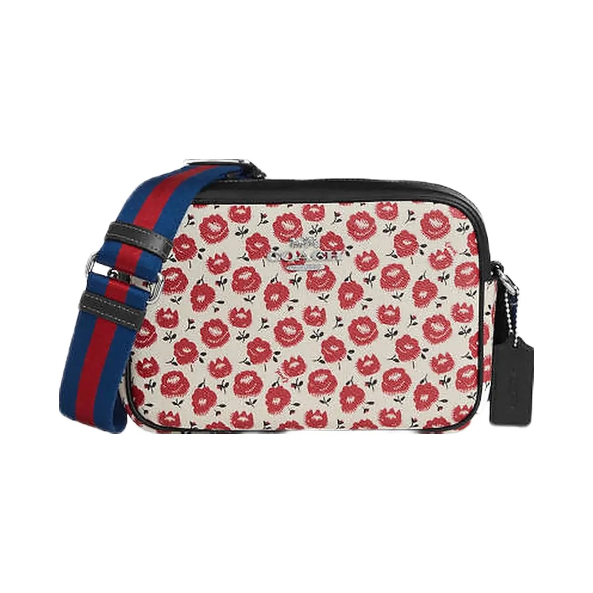Coach Jamie Camera Bag With Floral Print Silver-Chalk-Black Multi - HypeFly India View 1