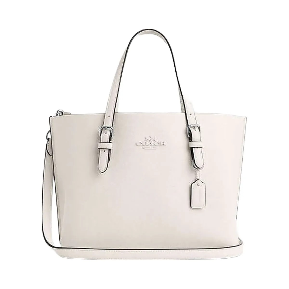 Coach Mollie Tote Bag 25 Leather-Silver-Chalk - HypeFly India View 1