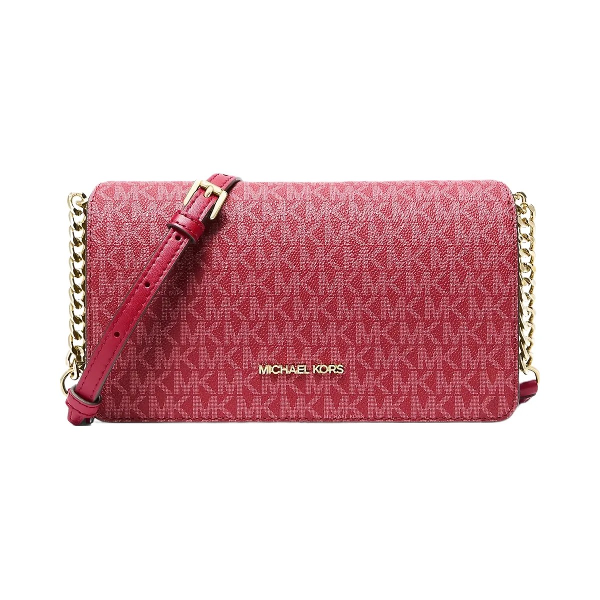 Michael Kors Jet Set Signature Logo Crossbody Bag Dk Raspberry - HypeFly India View 1
