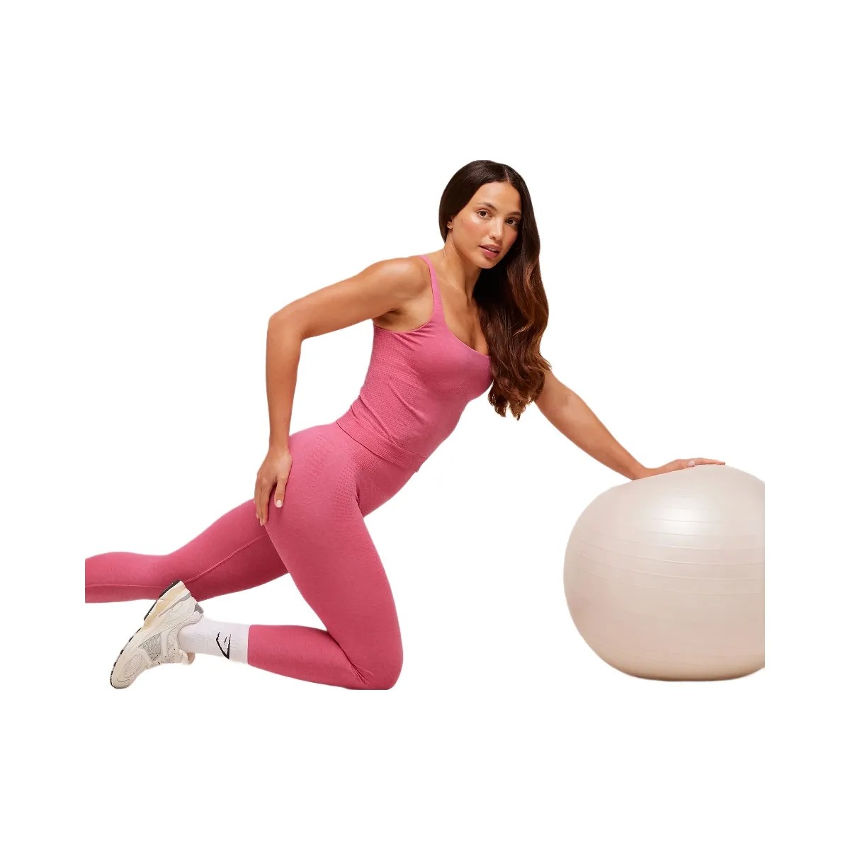 Gymshark Vital Tank With Shelf - GS Vintage Rouge Pink/ Marl - HypeFly India View 5
