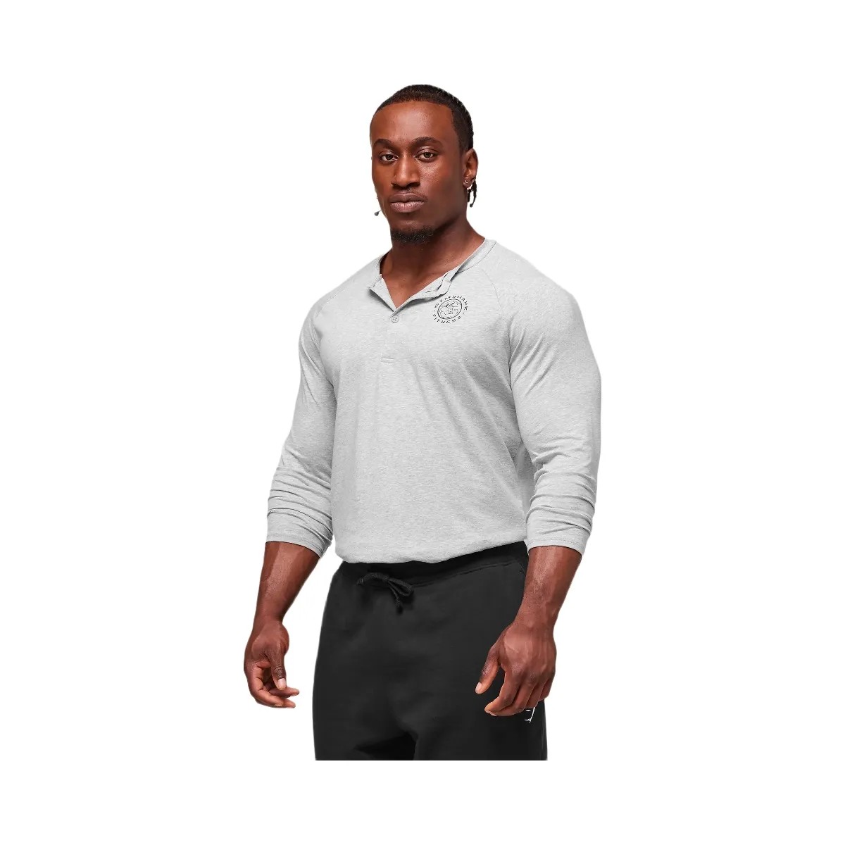 Gymshark Legacy Henley - Light Grey Marl - HypeFly India View 3