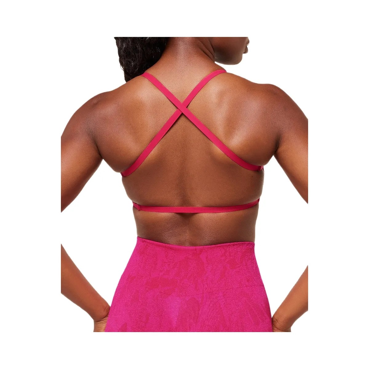 Gymshark Adapt Camo Cross Back Sports Bra - Build Pink/Energy Pink - HypeFly India View 6
