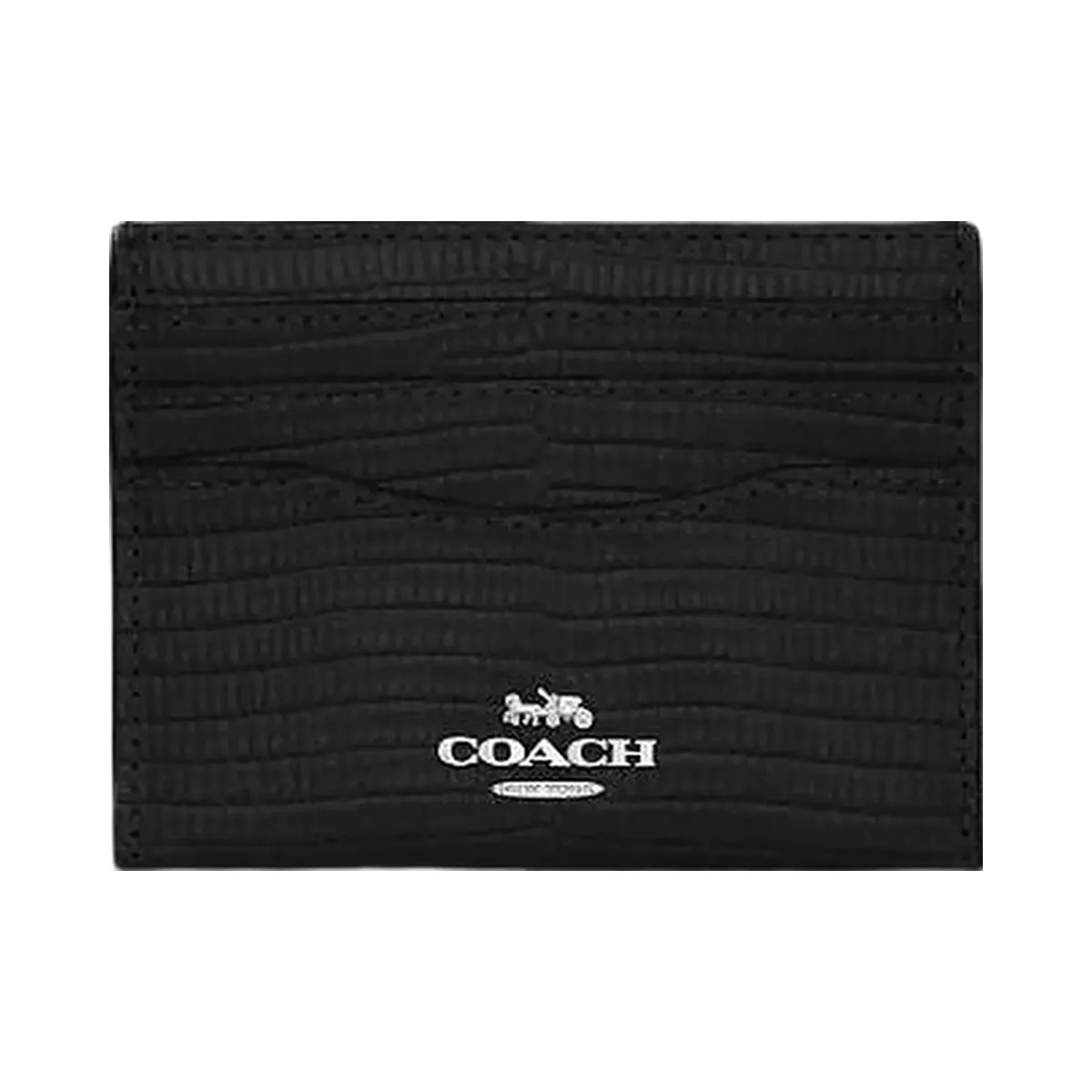 Coach Slim Id Card Case Novelty Leather-Silver-Black - HypeFly India View 3