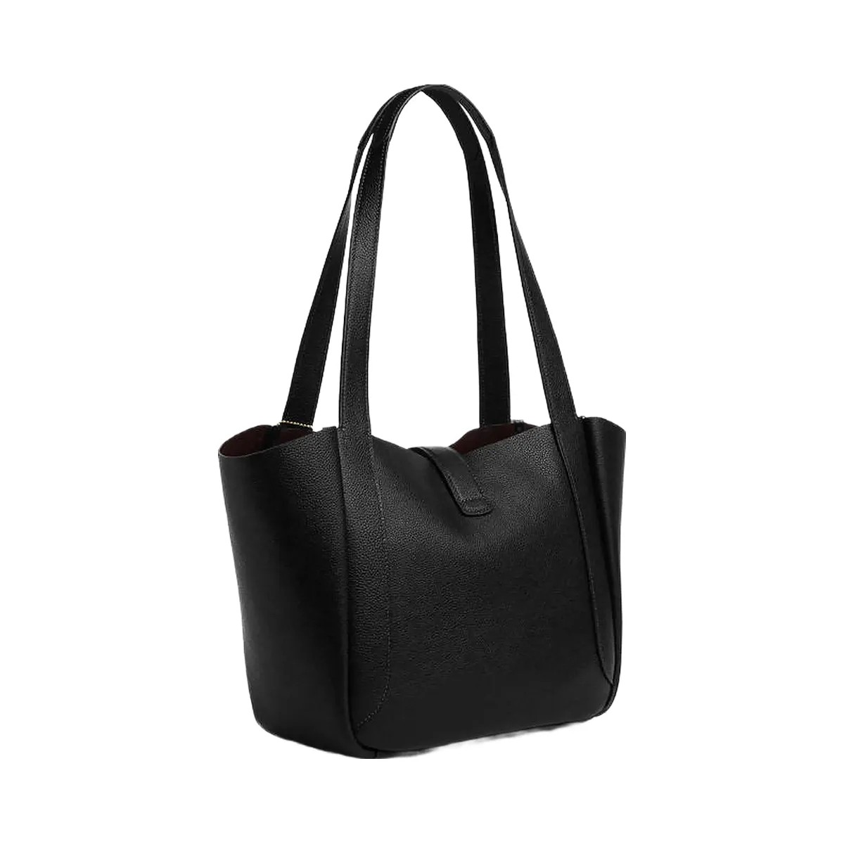 Coach Hadley Turnlock Tote Bag Pebbled Leather-Gold-Black - HypeFly India View 3