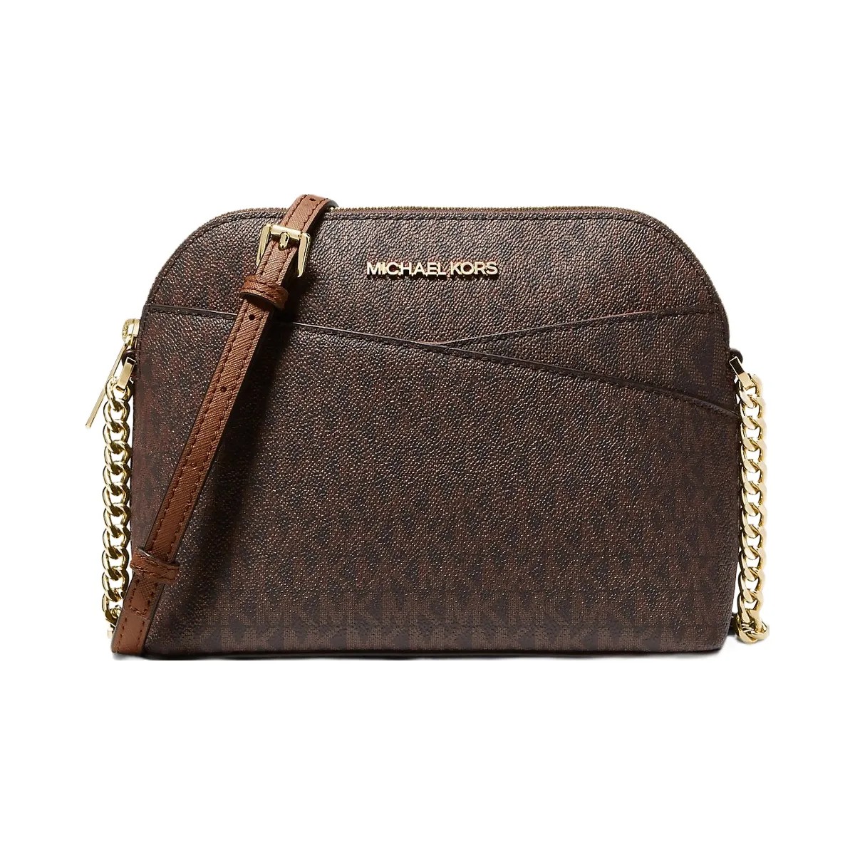 Michael Kors Jet Set Travel Medium Logo Dome Crossbody Bag Brown - HypeFly India View 1