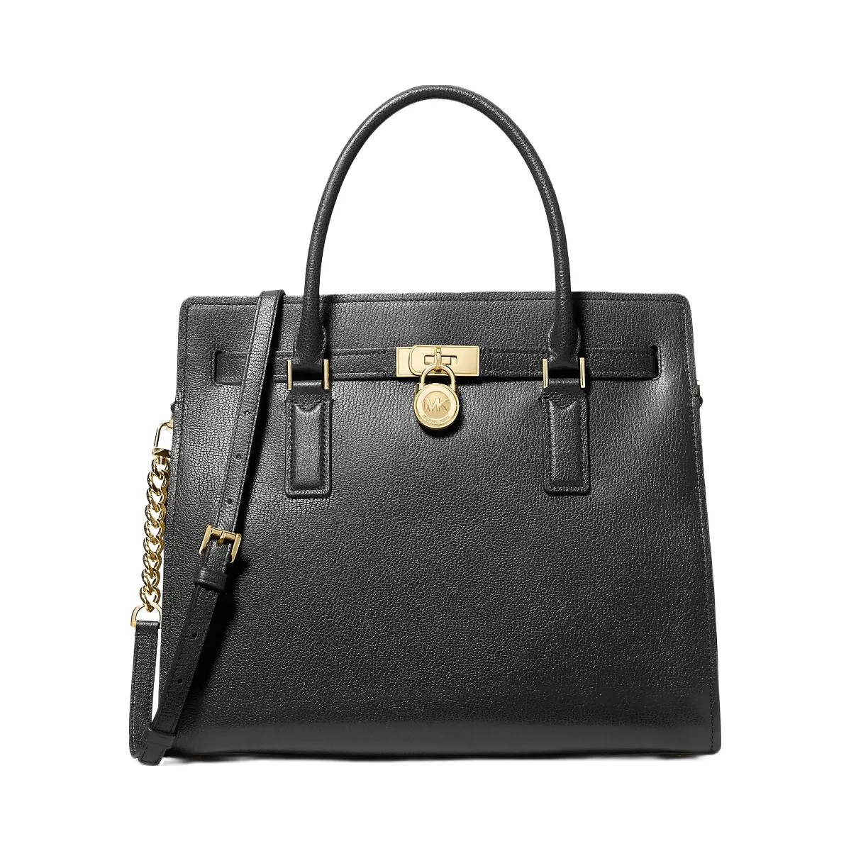 Michael Kors Hamilton Moderne Large Leather Satchel Black - HypeFly India View 1