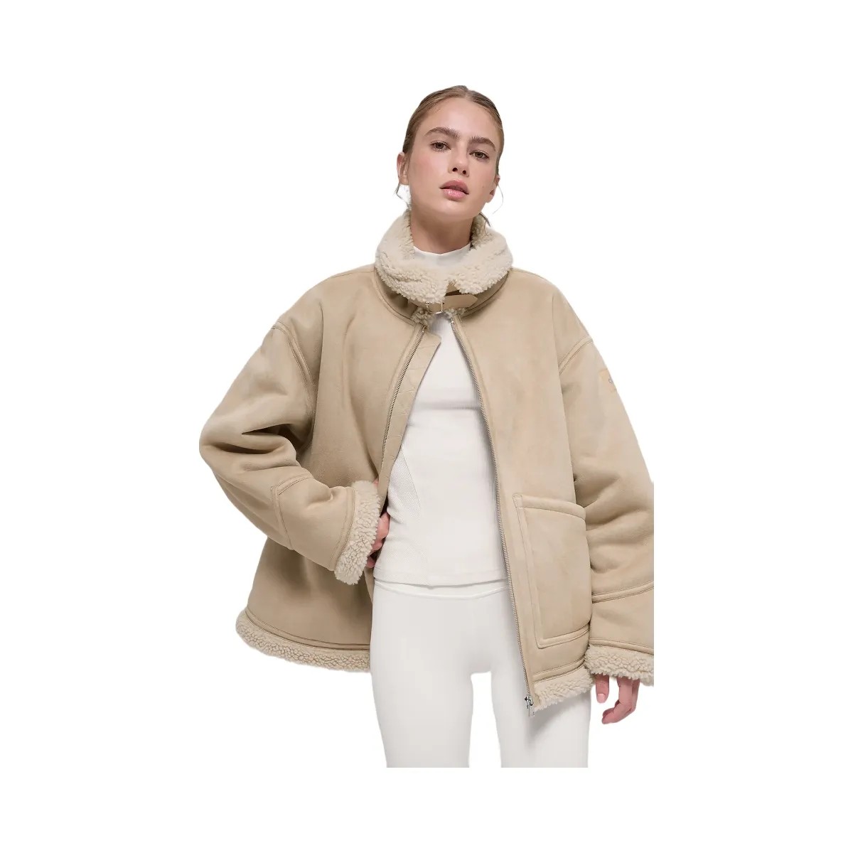 Alo Women's Faux Shearling Grand Jacket - Woodland Tan - HypeFly India View 1