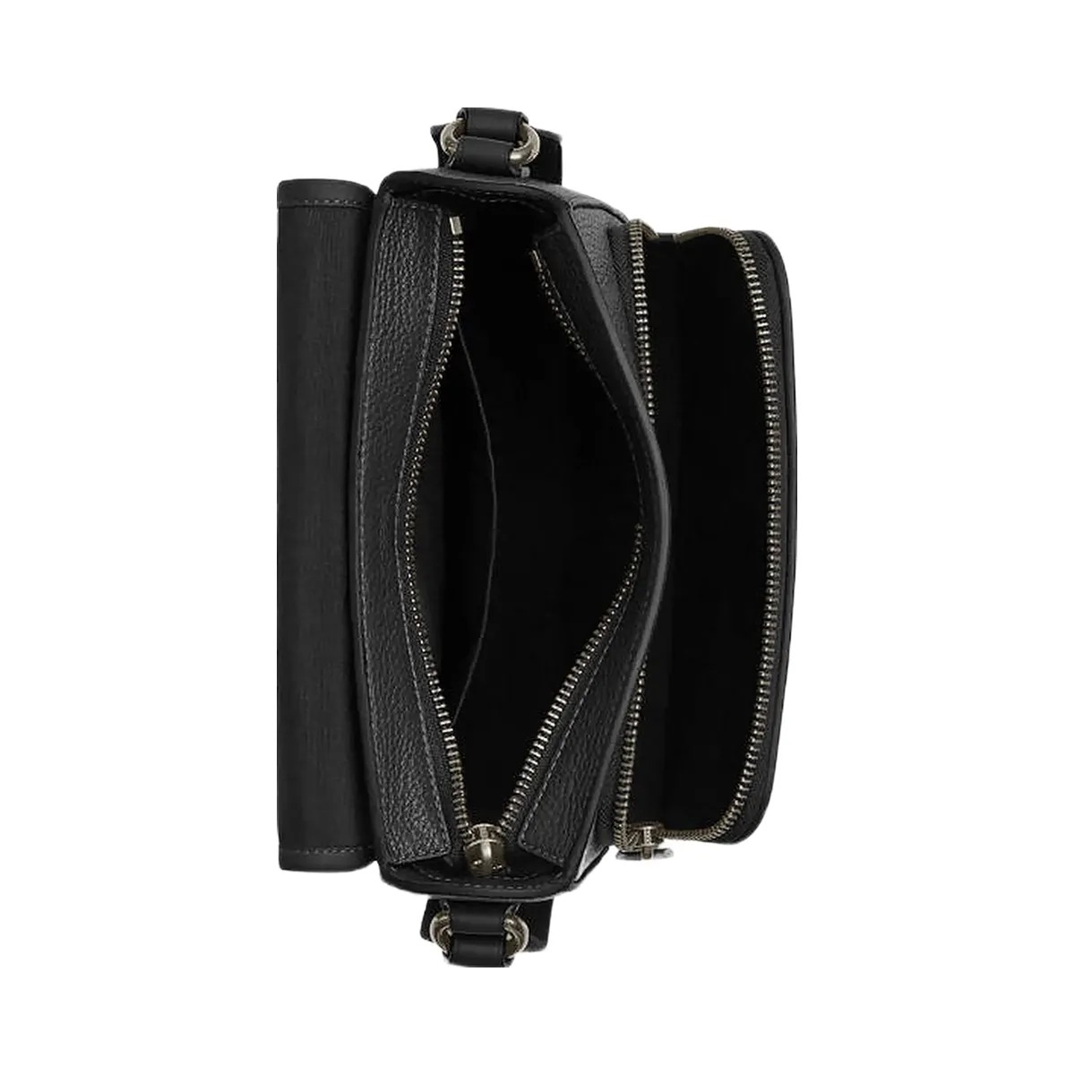 Coach Sullivan Flap Crossbody Bag Pebbled Leather-Gunmetal-Black - HypeFly India View 4