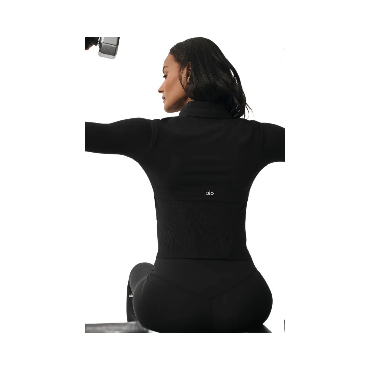 Alo Women's Airbrush Corset Full Zip Jacket - Black - HypeFly India View 2