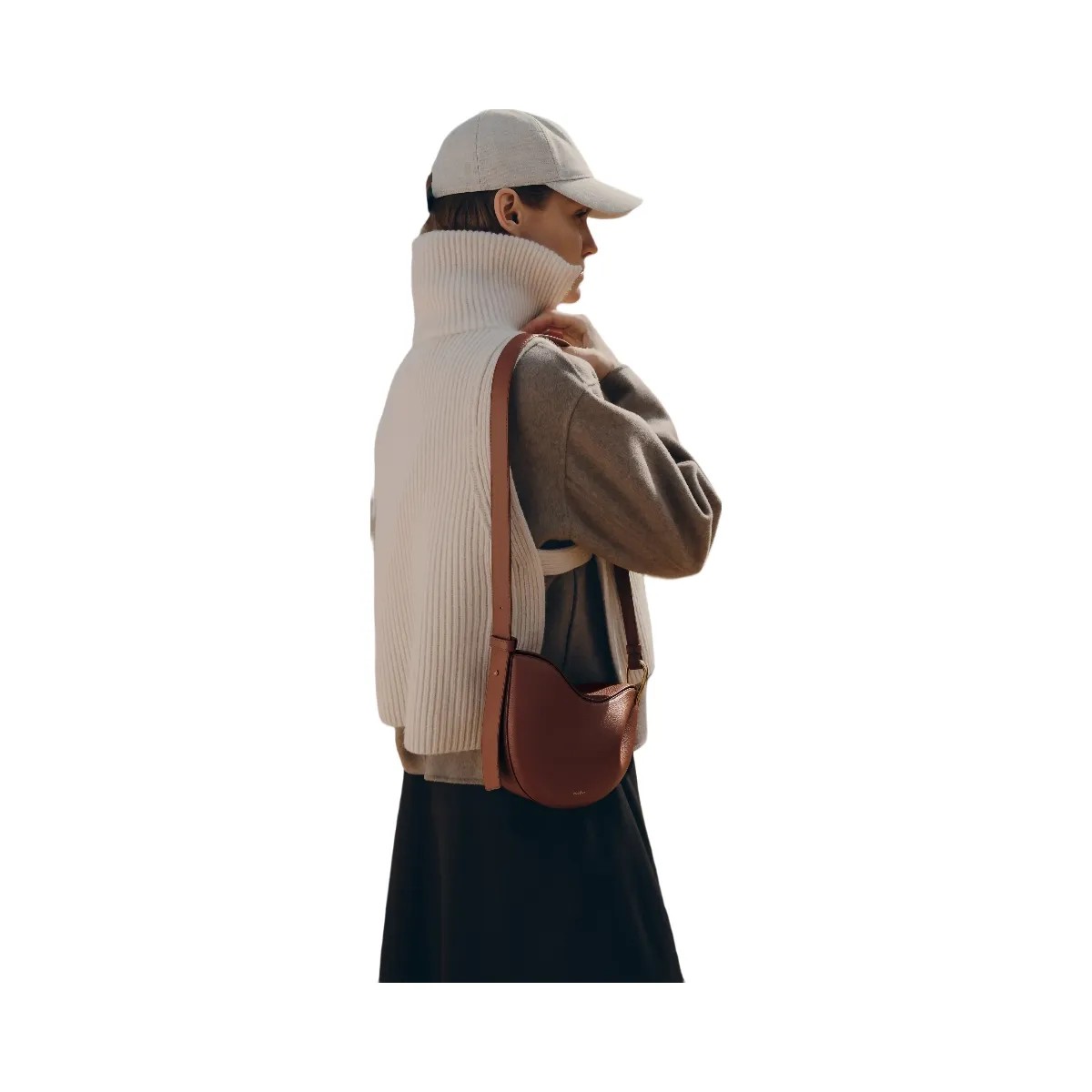Polene Tonca Textured Cognac - HypeFly India View 4