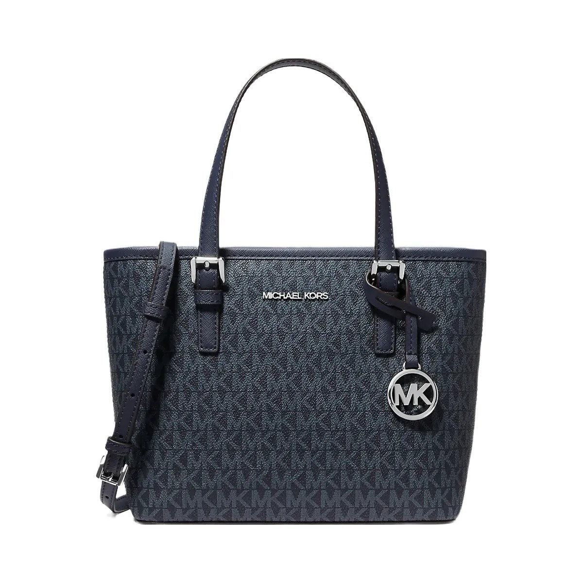 Michael Kors Jet Set Travel Extra-Small Logo Top-Zip Tote Bag Navy - HypeFly India View 1