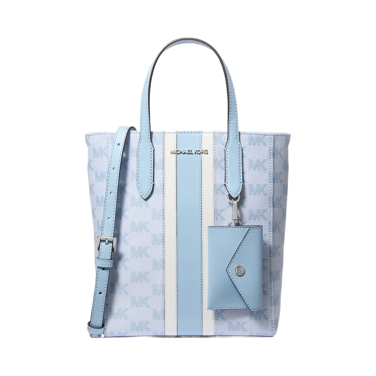 Michael Kors Vincent Small Logo Jacquard Tote Bag with Card Case Light Sky - HypeFly India View 1