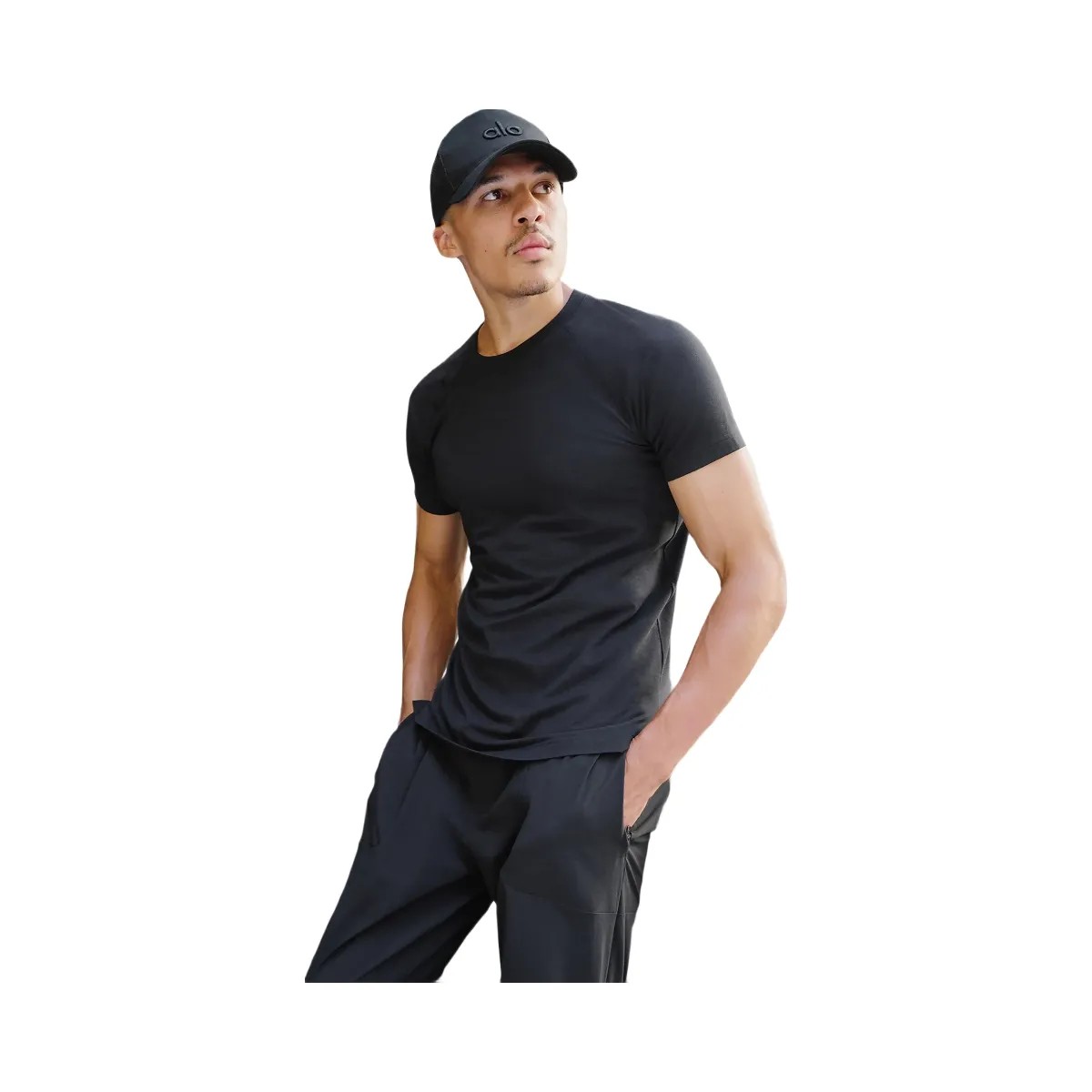 Alo Men's ALO Vapor Crewneck Short Sleeve - Black - HypeFly India View 5
