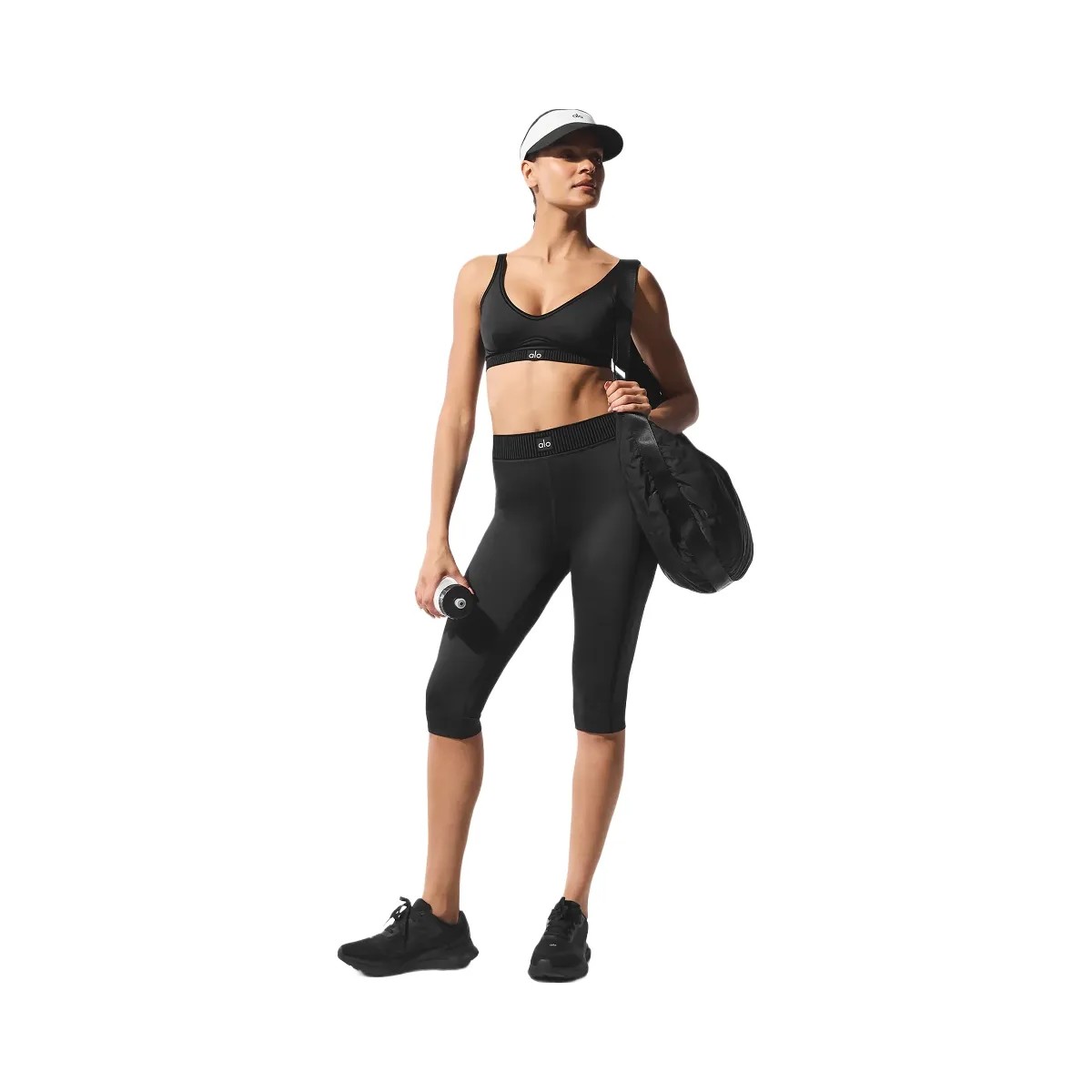 Alo Women's Airlift High-Waist Line Up Capri - Black - HypeFly India View 4