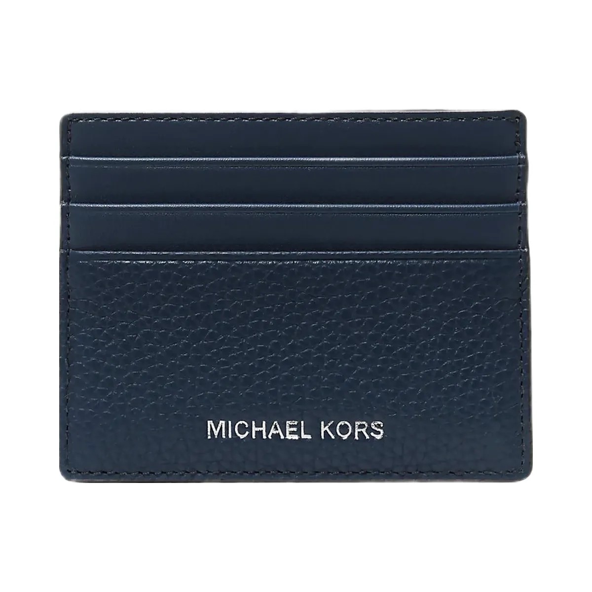 Michael Kors Cooper Pebbled Leather Tall Card Case Navy - HypeFly India View 1