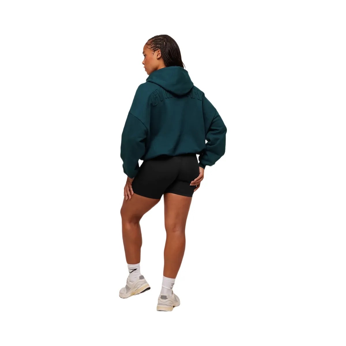 Gymshark Power Washed Oversized Hoodie - Deep Petrol Blue/Acid Wash Small Ball - HypeFly India View 2