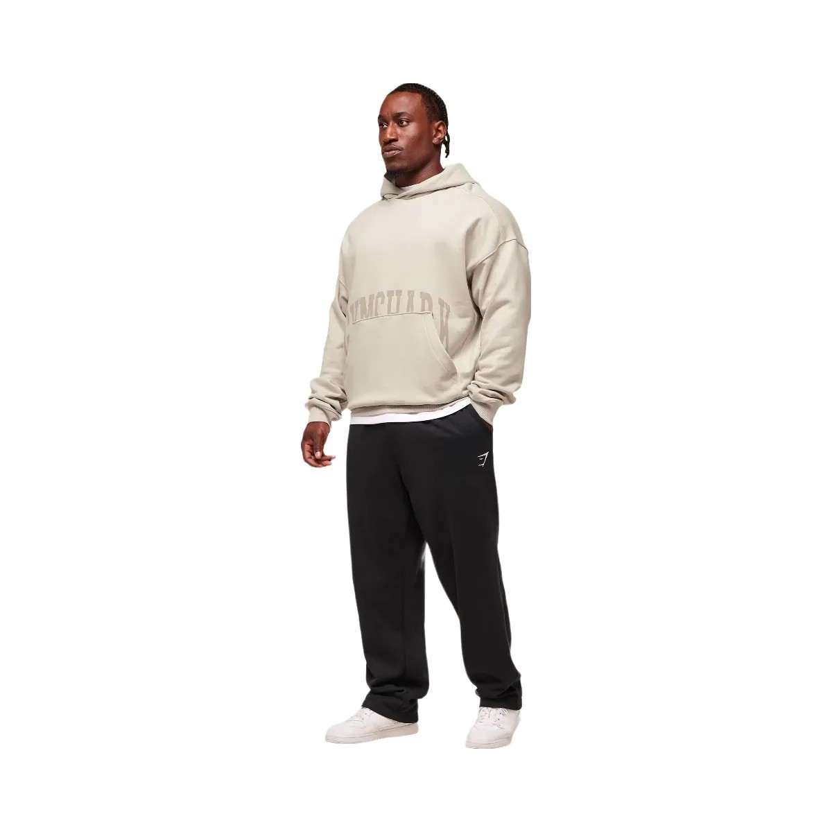 Gymshark Pocket Graphic Hoodie - Pebble Grey - HypeFly India View 4