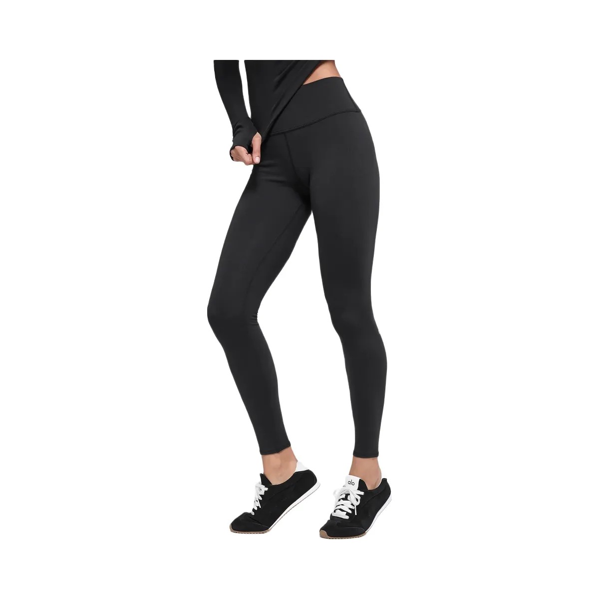 Alo Women's Airbrush Winter Warm High-Waist Nocturne Legging - Black - HypeFly India View 2