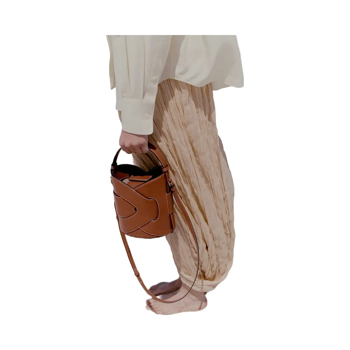 Polene Nodde Seau Cognac - HypeFly India View 3