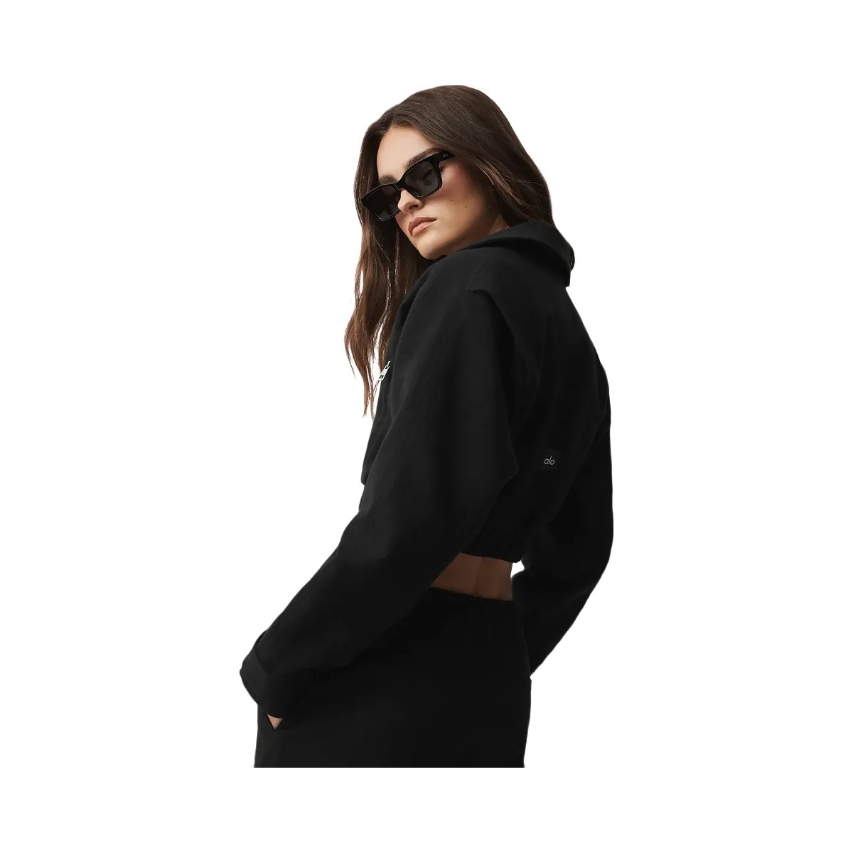 Alo Women's Cropped Cosmopolitan Jacket - Black - HypeFly India View 3