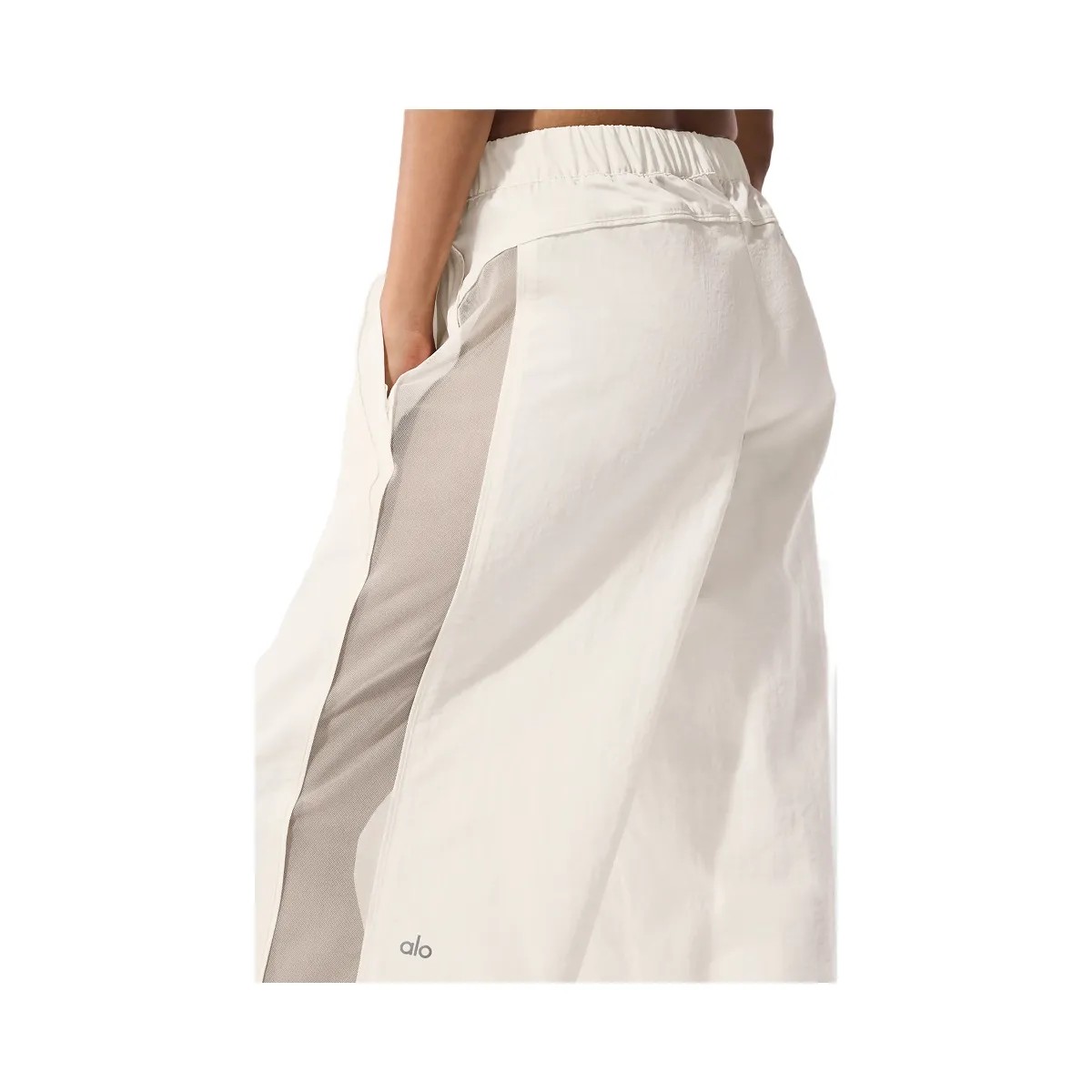 Alo Women's High-Waist Origin Wide Leg Track Pant - Ivory - HypeFly India View 4