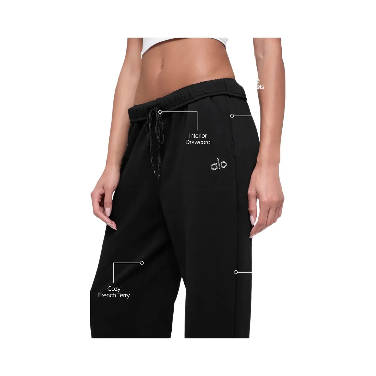 Alo Women's Accolade Sweatpant - Black - HypeFly India View 1