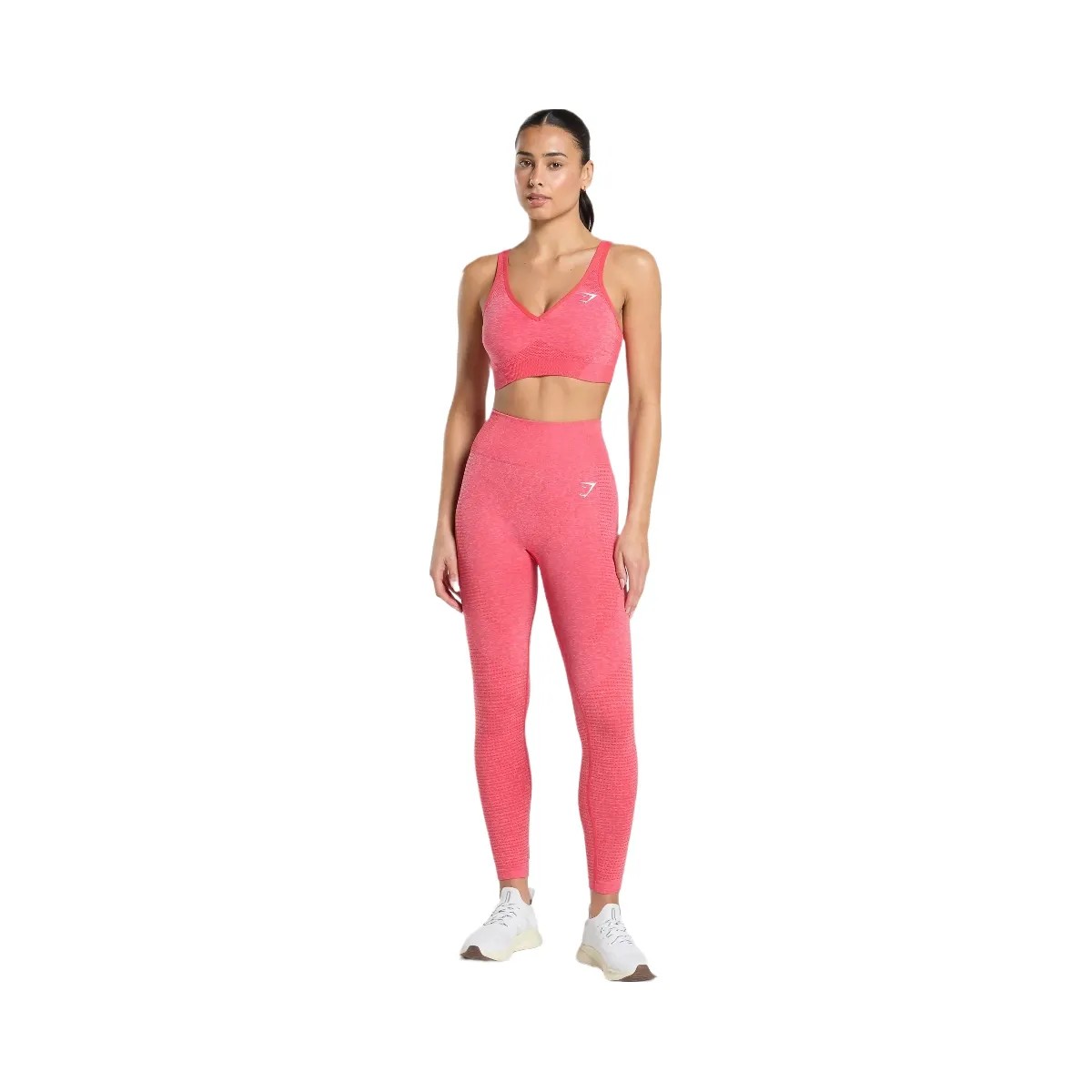 Gymshark Vital V Neck Sports Bra - Coral Red/Marl - HypeFly India View 6