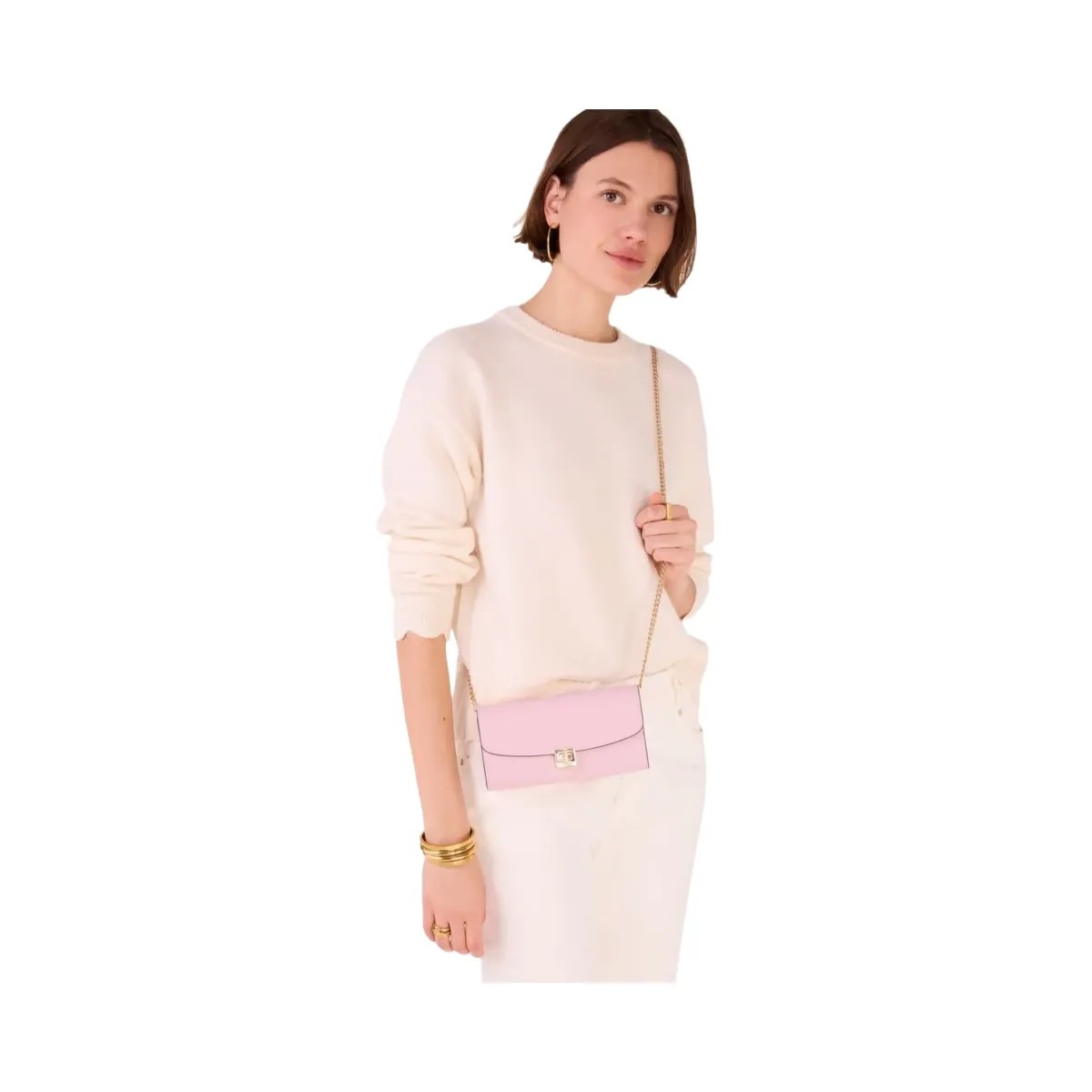 Kate Spade Phoebe Turnlock Wallet on chain Pink Horizon - HypeFly India View 2