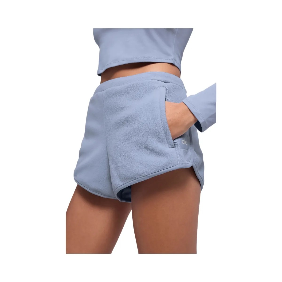 Alo Women's Polar Fleece Retreat Short - Winter Frost - HypeFly India View 2
