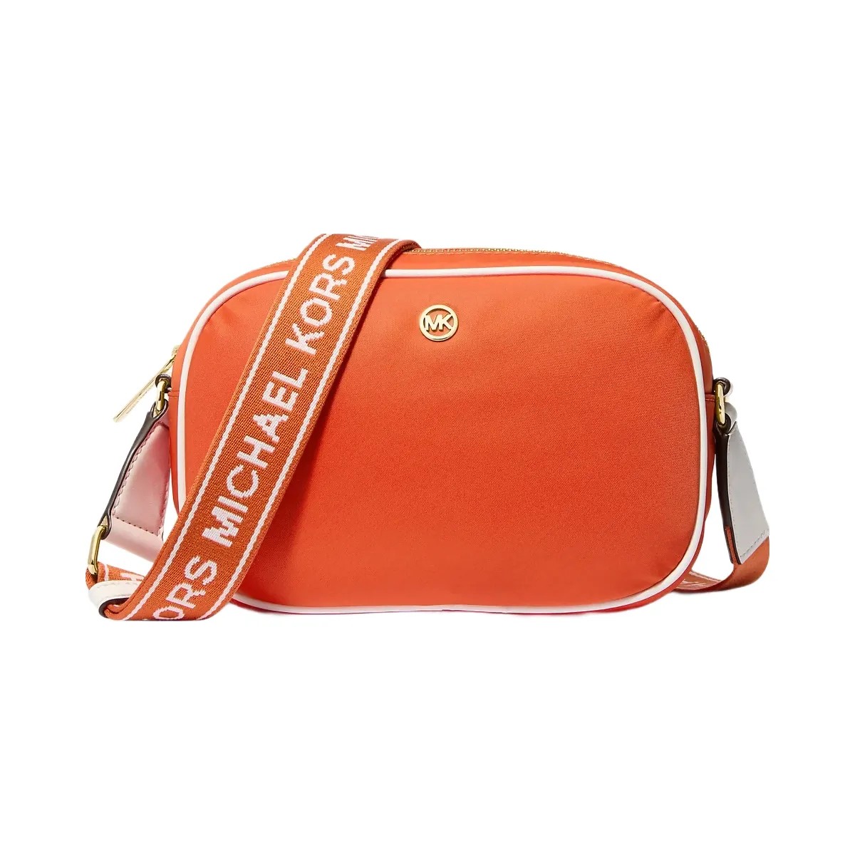 Michael Kors Jet Set Medium Nylon Camera Crossbody Bag Red Clay - HypeFly India View 1