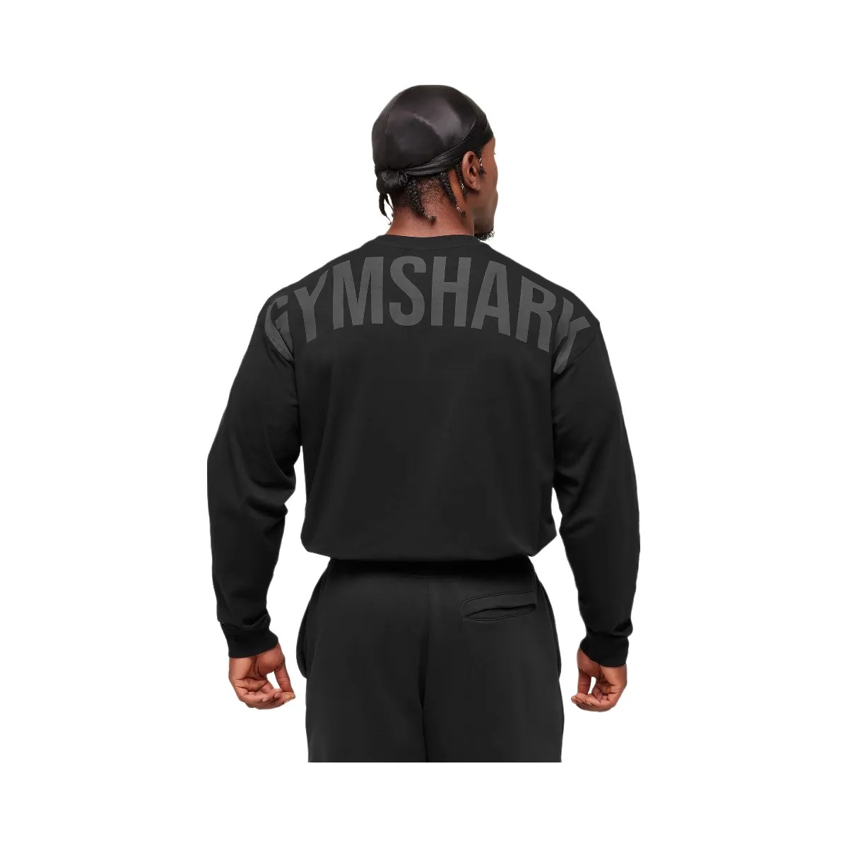 Gymshark Power Long Sleeve T-Shirt - Black/Asphalt Grey - HypeFly India View 2