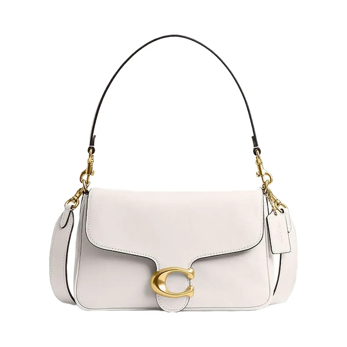Coach Soft Tabby Shoulder Bag Smooth Leather-Brass-Chalk - HypeFly India View 1