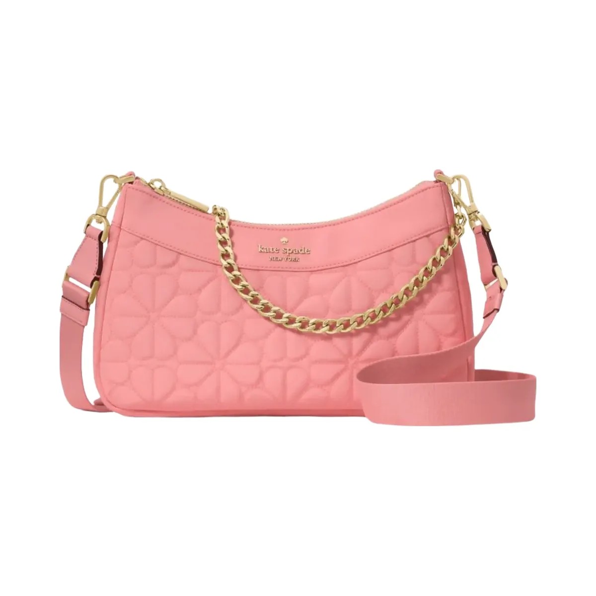 Kate Spade Flower Quilted Fabric Convertible Crossbody Terracotta Tile - HypeFly India View 1