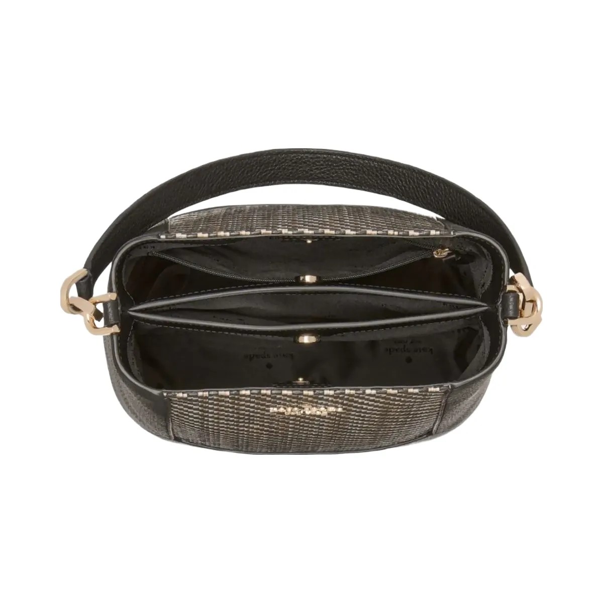 Kate Spade Lena Straw Bucket Bag Black Multi - HypeFly India View 4