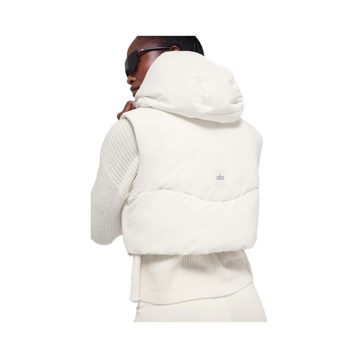 Alo Women's Fast Lane Puffer Vest - Ivory - HypeFly India View 3
