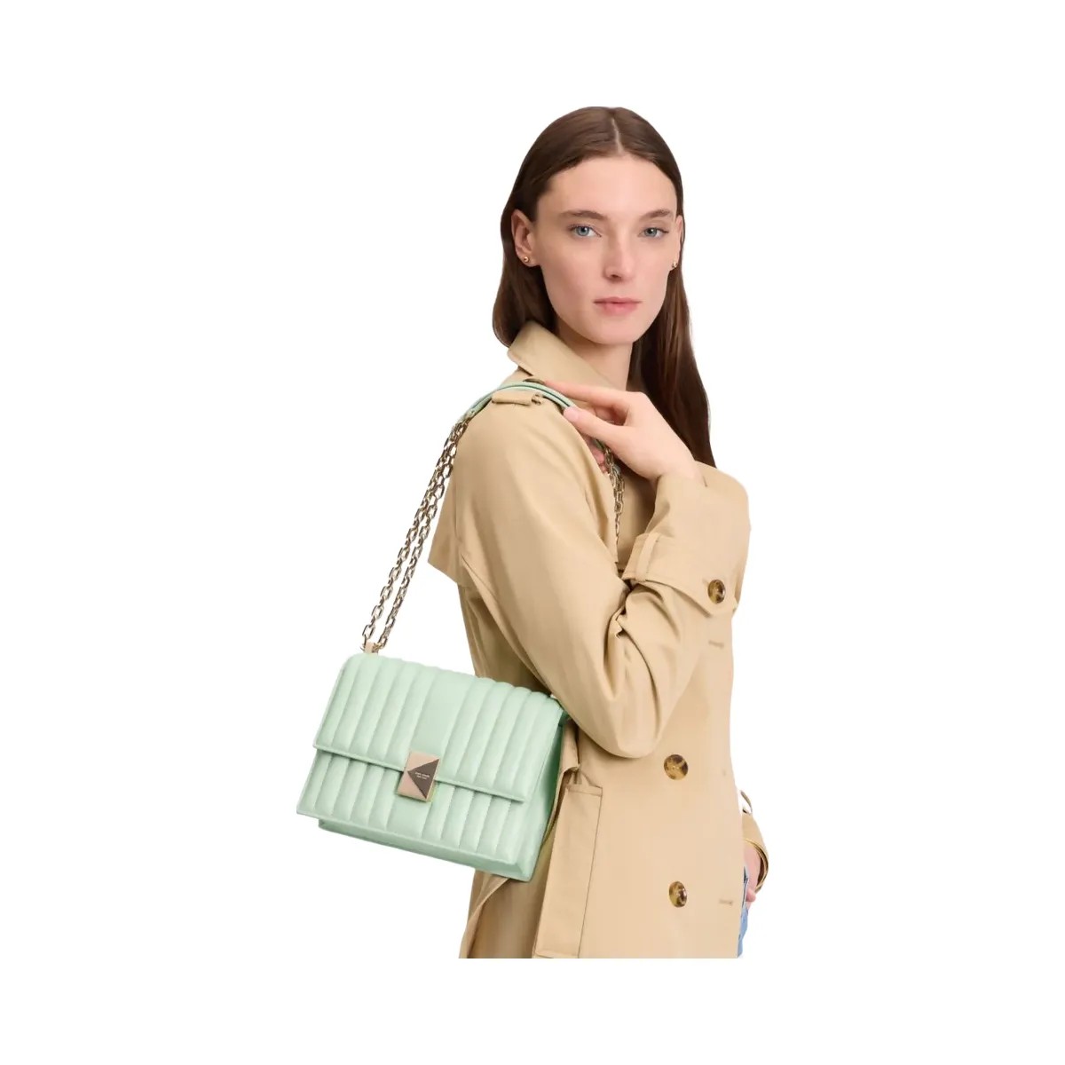 Kate Spade Deco Quilted Chain Shoulder Bag Pistachio Ice - HypeFly India View 2