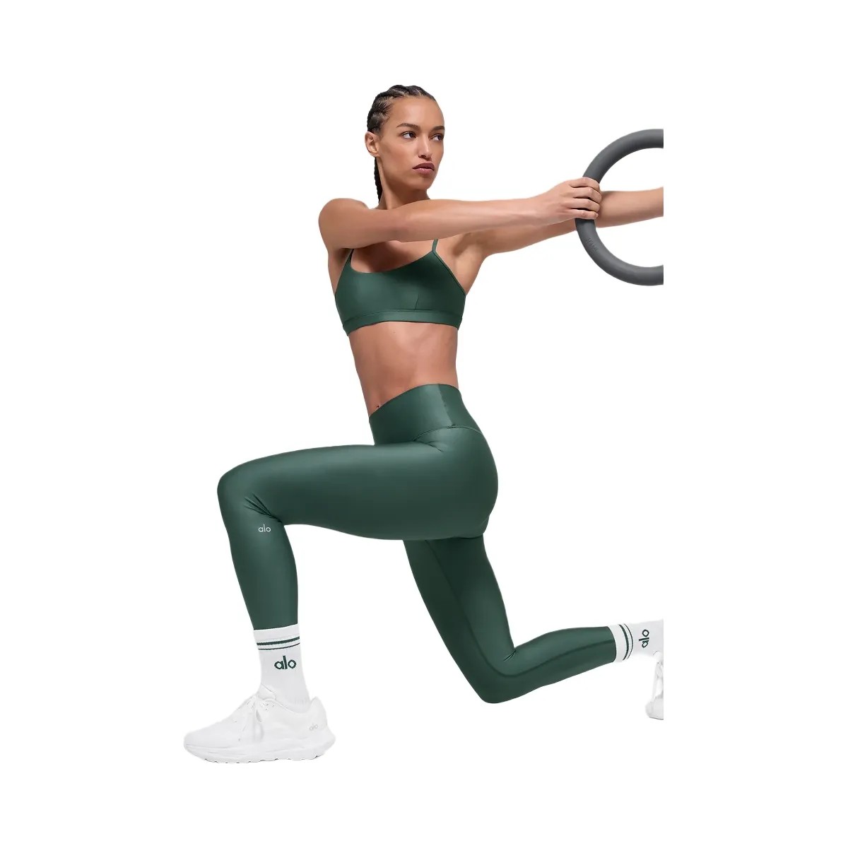 Alo Women's 7/8 High-Waist Airlift Legging - Clover Green - HypeFly India View 4