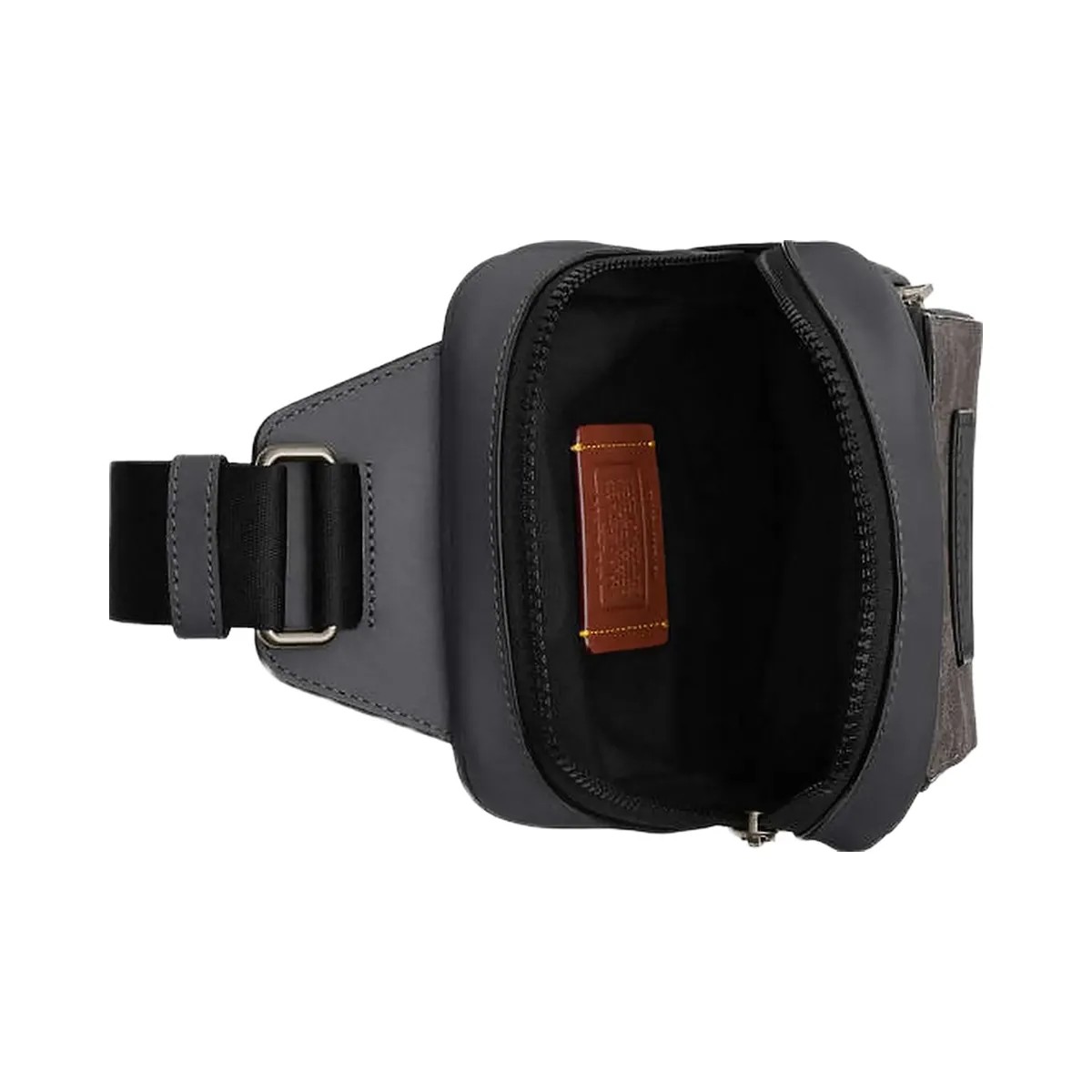 Coach Racer Sling Pack In Signature Canvas Signature Canvas-Qb-Grey-Charcoal - HypeFly India View 4