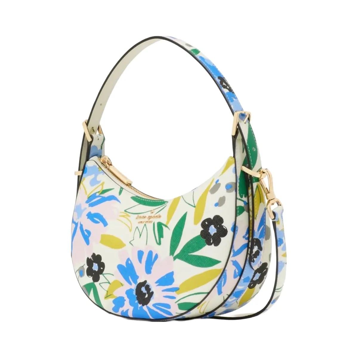 Kate Spade Madison Floral Crescent Shoulder Bag Cream Multi - HypeFly India View 4