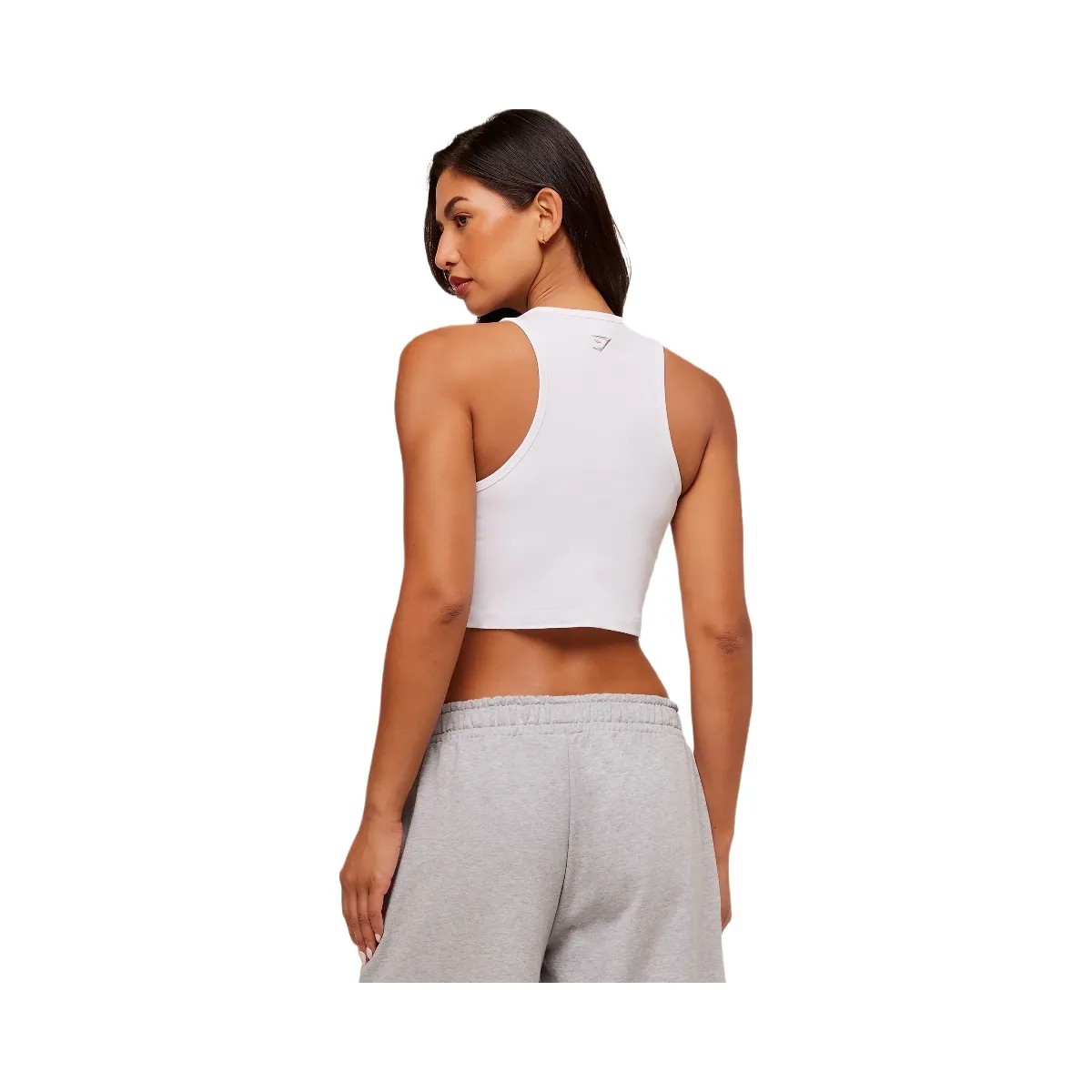 Gymshark Fitness Embroidered Graphic Tank - White - HypeFly India View 2