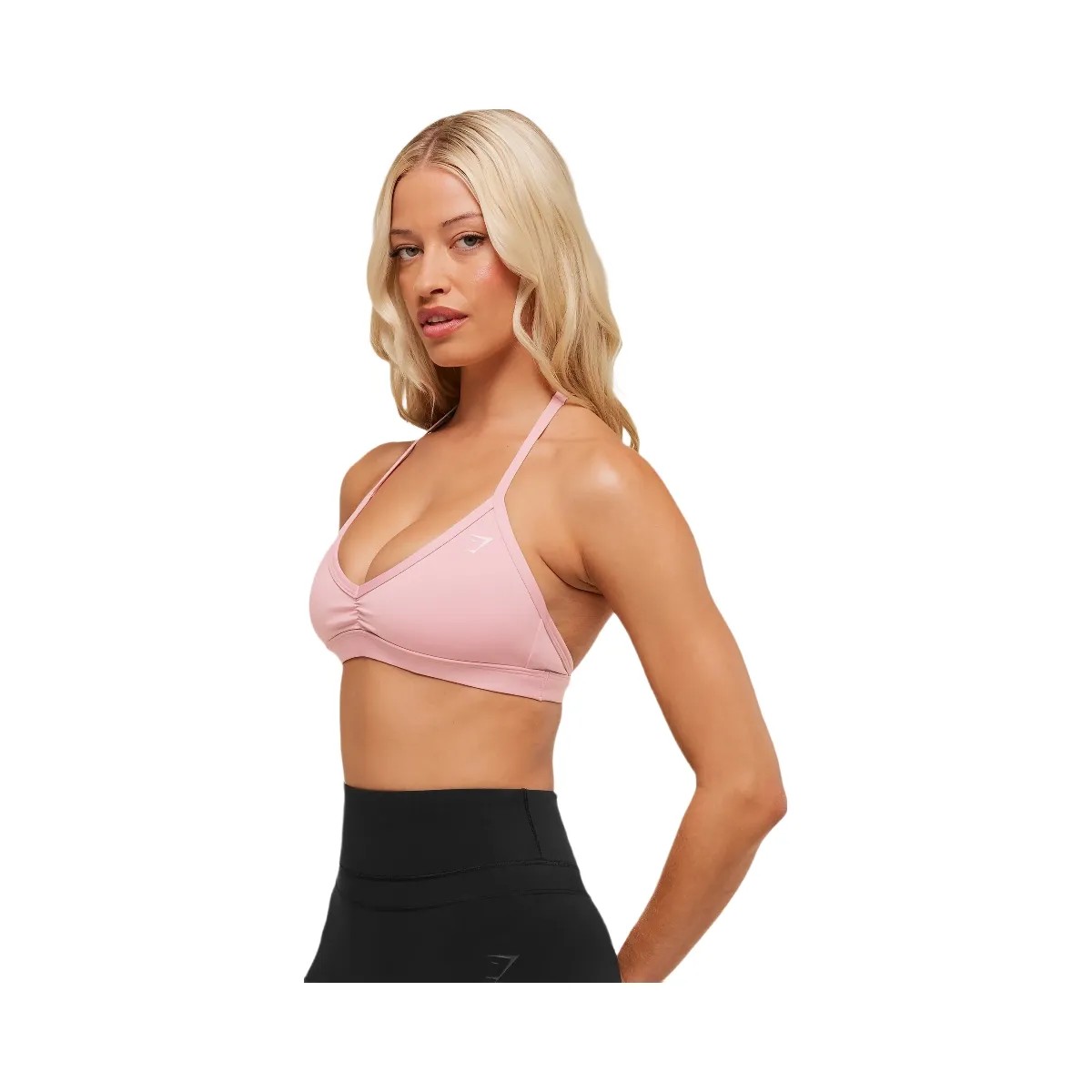 Gymshark Minimal Halterneck Sports Bra - Cloud Pink - HypeFly India View 3