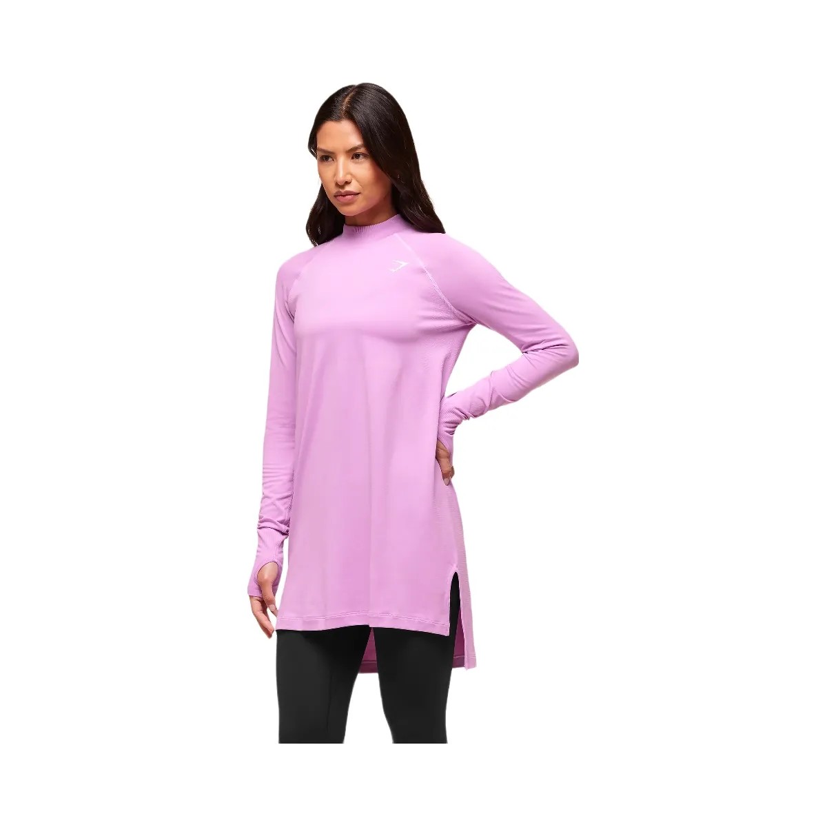 Gymshark Vital Long Line Top - Sour Pink Marl - HypeFly India View 3