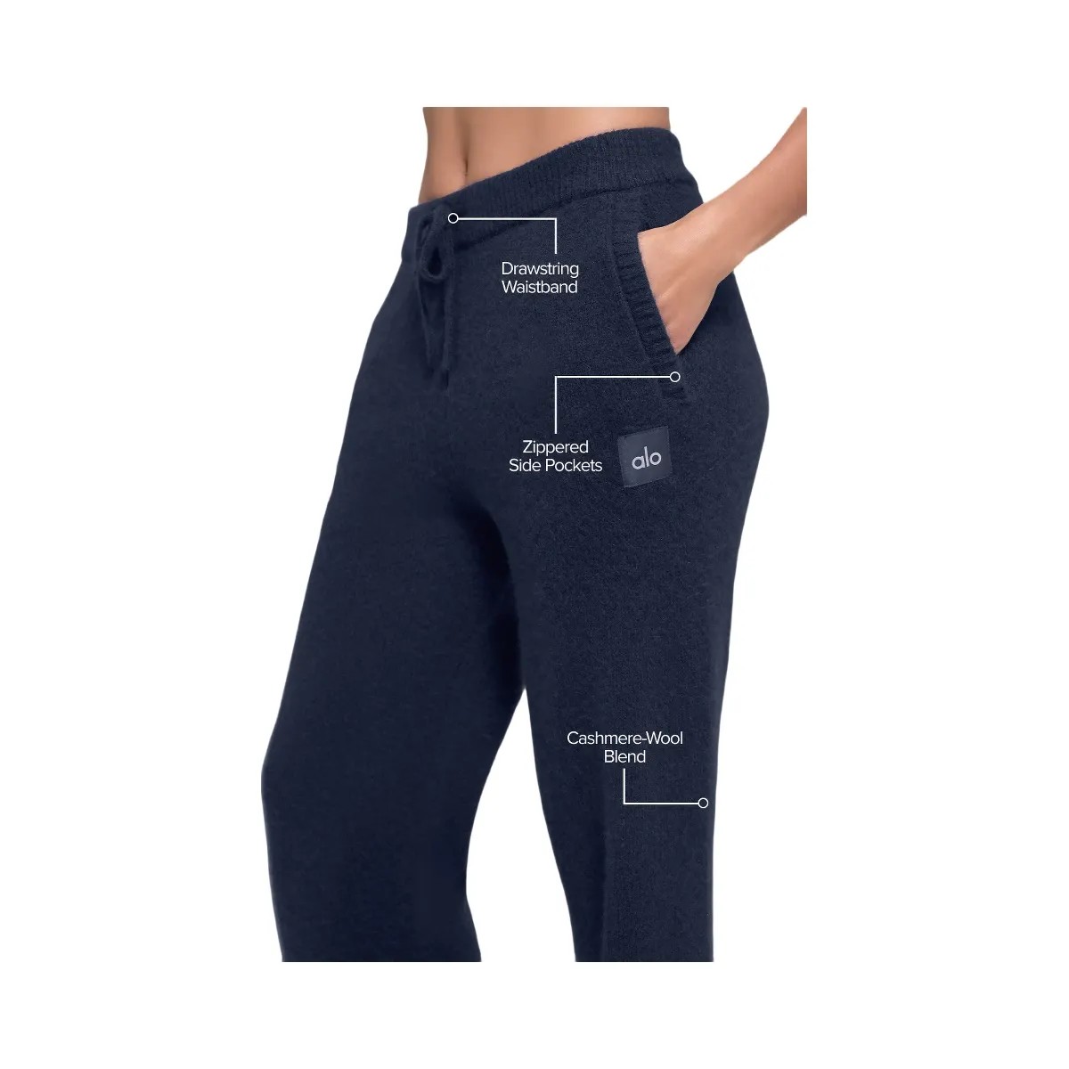Alo Wool Cashmere New Class Sweatpant - Navy - HypeFly India View 3