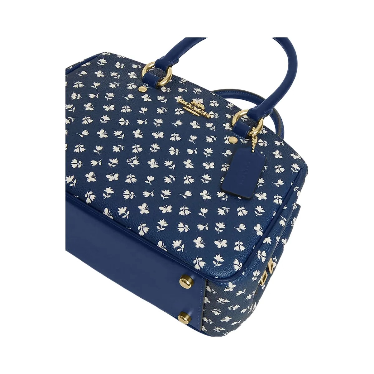 Coach Savannah Small Carryall Bag With Floral Print Gold-Deep Blue Multi - HypeFly India View 4
