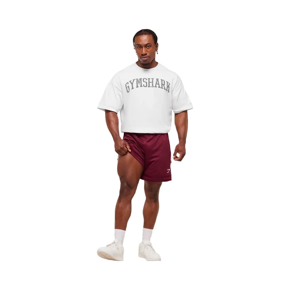 Gymshark Campus Mesh Shorts - Rich Maroon - HypeFly India View 4