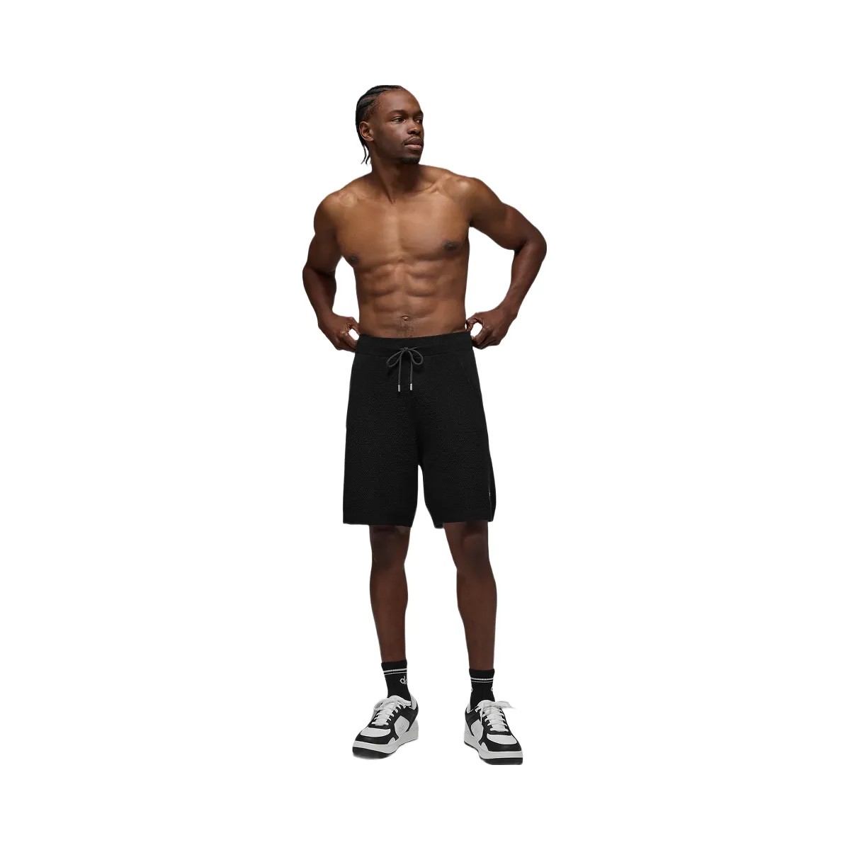 Alo Men's 7" Sports Club Sweater Knit Short - Black - HypeFly India View 1
