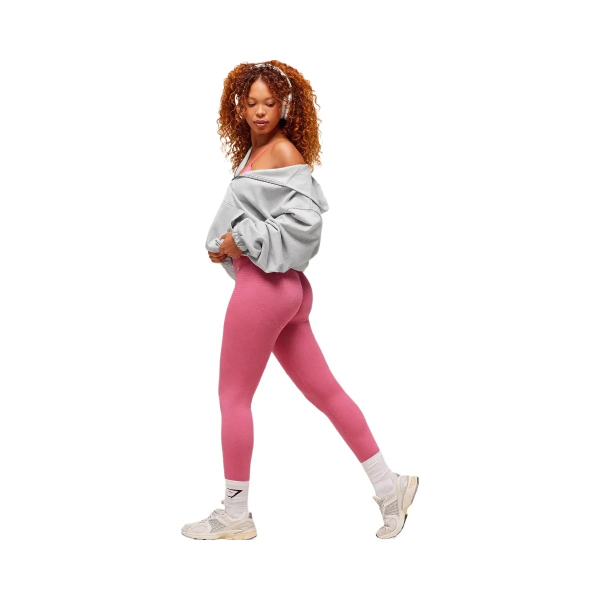 Gymshark Vital Soft Leggings - GS Vintage Rouge Pink/ Marl - HypeFly India View 5